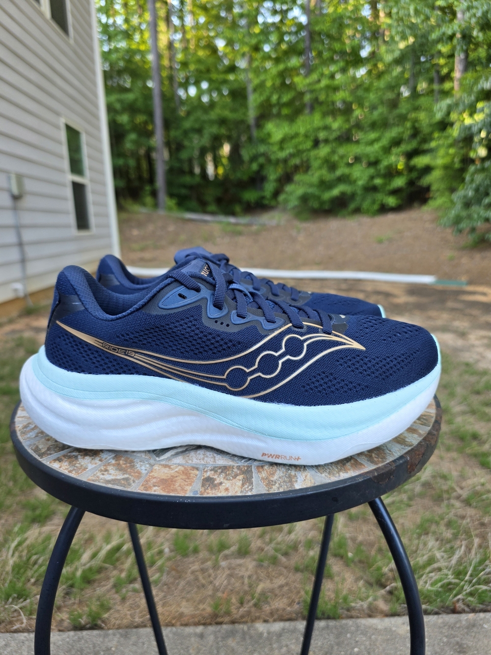 Saucony Ride 19 S11055-110 Navy/Aqua Running Shoes Women's Size 8.5 Worn 3x